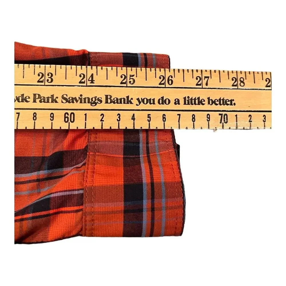 The North‎ Face Shirt Mens Sz M Orange Plaid Long Sleeve Button Up Outdoor EUC